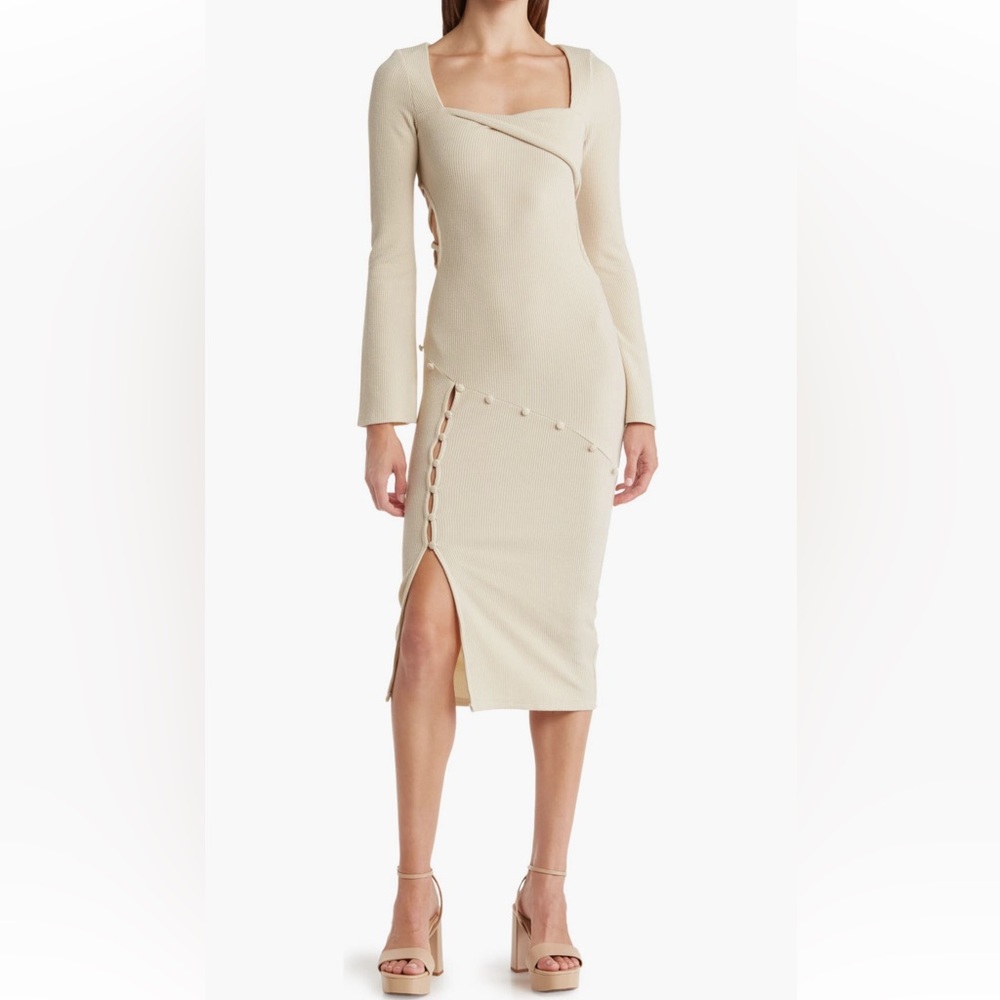 ASOS Design ribbed cutout dress